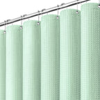 Dynamene Extra Long Waffle Shower Curtain 256 GSM 72"x90" Moonlight Blue
