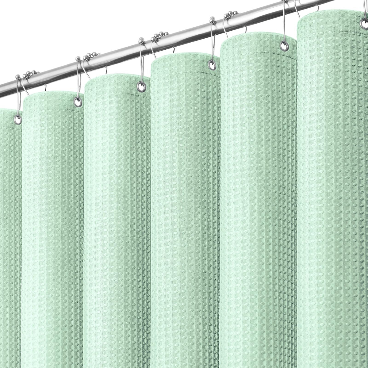 Dynamene Extra Long Waffle Shower Curtain 256 GSM 72"x90" Moonlight Blue