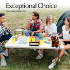 10 PACK of 8 Feet Foldable Table with Built in Handle & Steel Legs | 8 FT Heavy Duty Portable | Perfect for Party, Dining, Wedding, Events, Picnic Indoor, Outdoor, Camping, Temporary - 8 Foot
