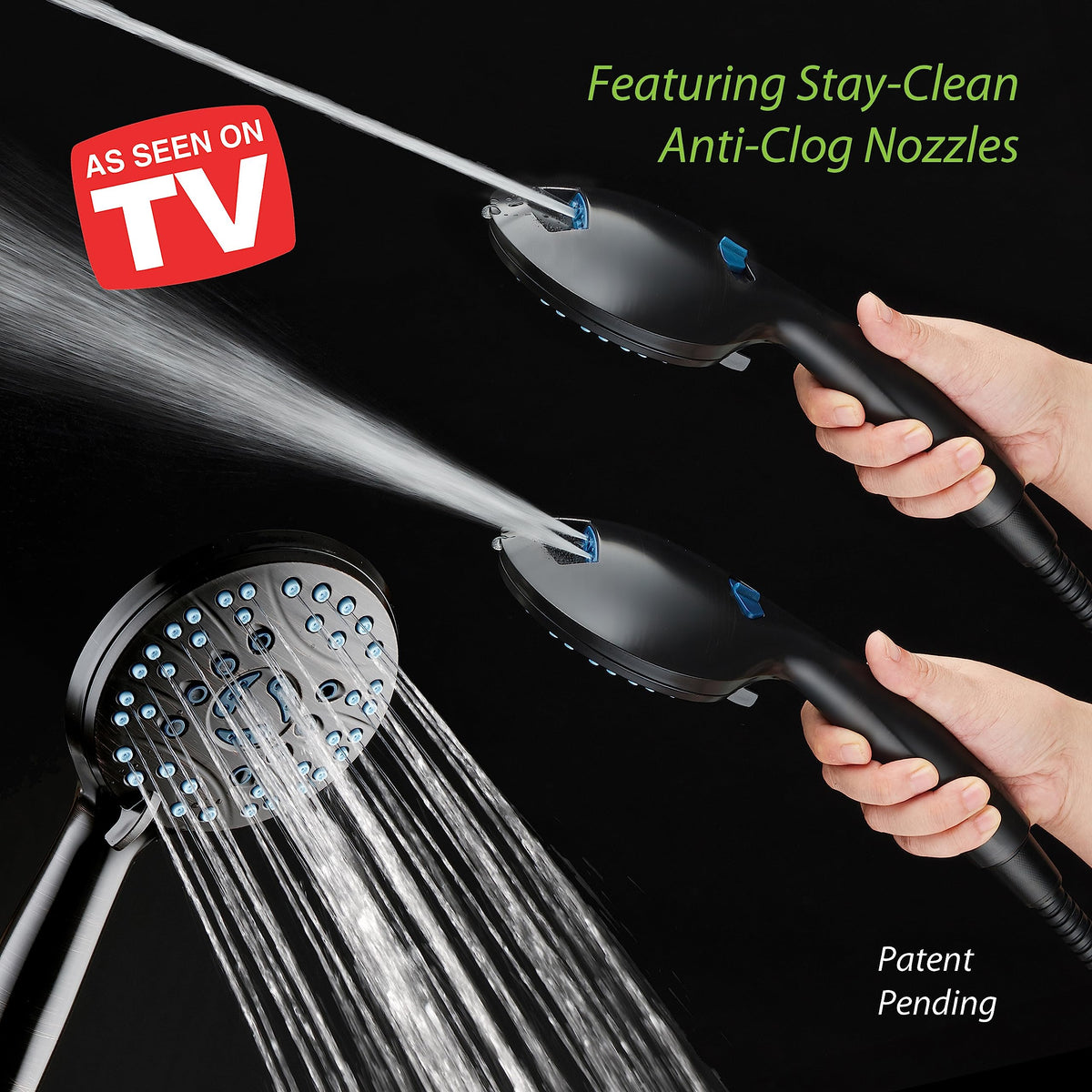 AquaCare 8-mode High Pressure Handheld Shower Head with 2-mode Power Wash