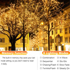 Joomer Solar Fairy Lights, 2-Pack Total 80FT 240LED String Lights, White