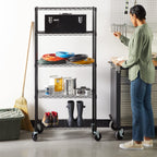 Amazon Basics 5-Shelf Tower Adjustable Storage Shelving Unit, Chrome, 16" x 16" x 54", 150 lbs Per Shelf
