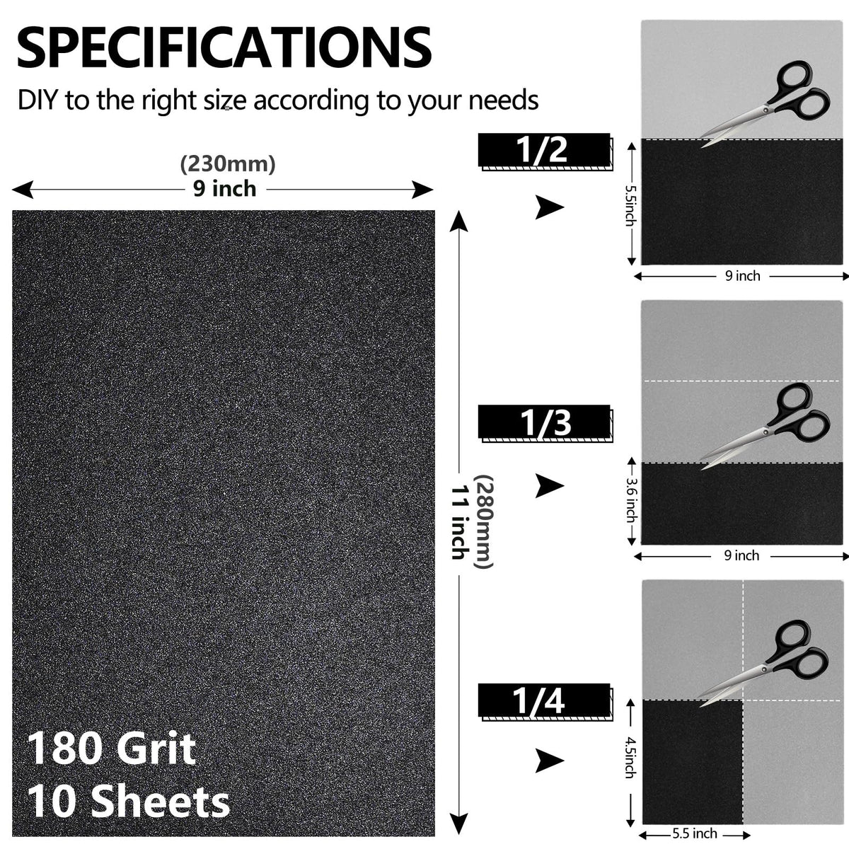 Extra Fine Sandpaper Assortment, Wet Dry Sand Paper 9 x 3.6 Inch