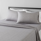 Amazon Basics Lightweight Super Soft Breathable Wrinkle-Resistant Microfiber 4-Piece Bed Sheet Set with 14-Inch Deep Pockets, Queen, Bright White, Solid