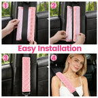 Amooca 2 Pack Seat Belt Covers Soft Shoulder Pad for Cars & Backpack