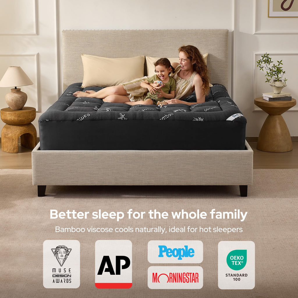 BEDLORE Twin Mattress Topper, Thick Soft Pillow Top Bed Topper