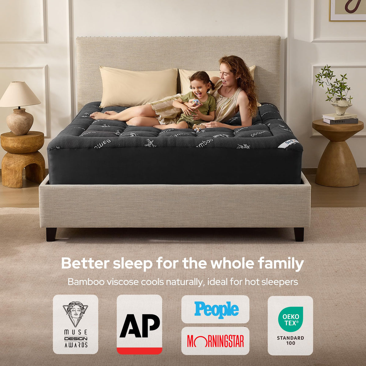 BEDLORE Twin Mattress Topper, Thick Soft Pillow Top Bed Topper