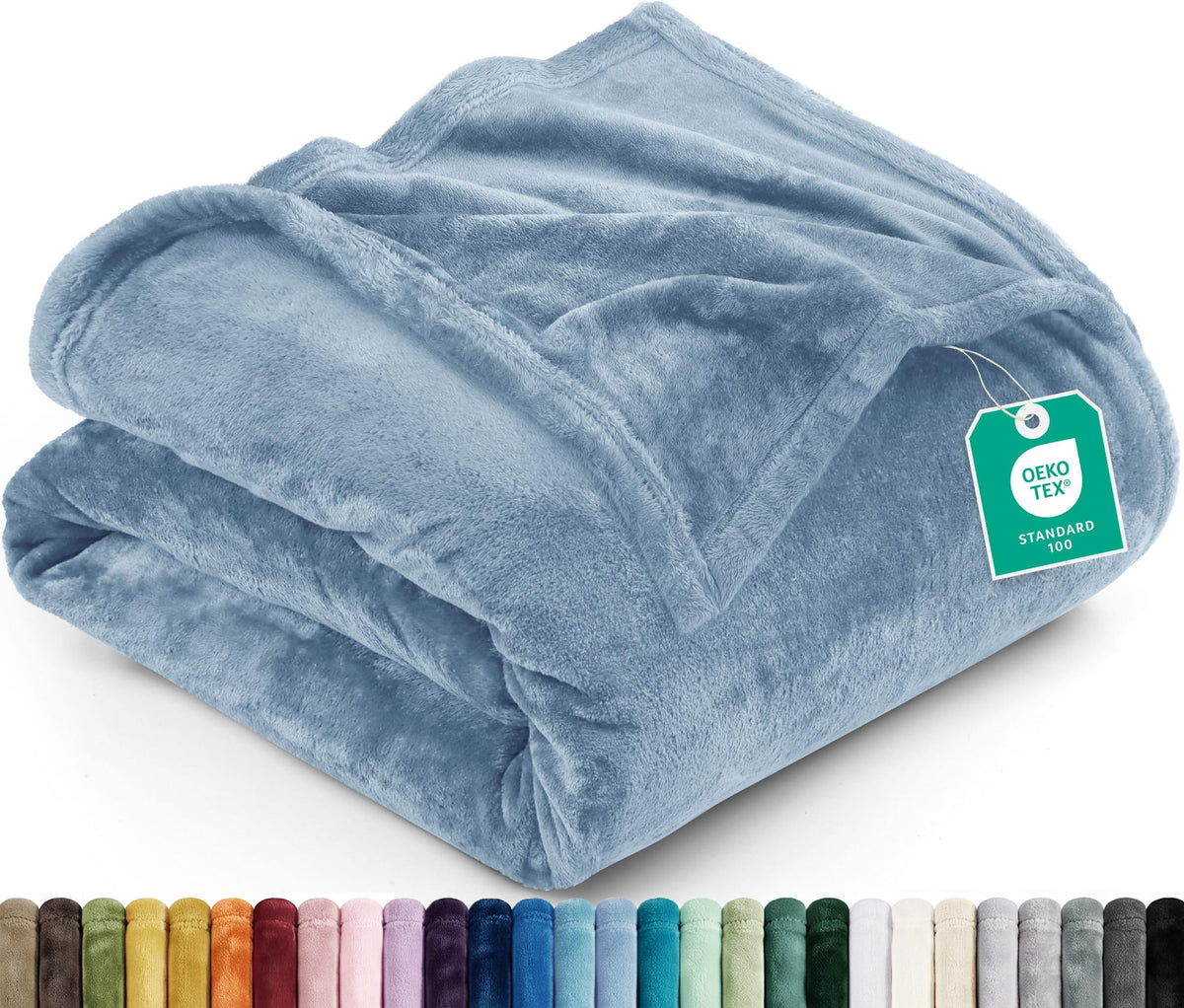 Utopia Bedding Ultra Soft Fleece Bed Blanket Queen Size Grey (90x90 Inches)