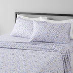 Amazon Basics Lightweight Super Soft Breathable Wrinkle-Resistant Microfiber 4-Piece Bed Sheet Set with 14-Inch Deep Pockets, Queen, Bright White, Solid