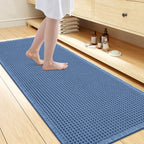Smiry Waffle Bath Mat 24X16, Extra Soft Absorbent Bathroom Rugs, Black