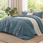 Bedsure King Comforter Set Prewashed Soft Bedding Set 3Pcs Beige 104"x90"