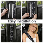 Amooca 2 Pack Seat Belt Covers Soft Shoulder Pad for Cars & Backpack