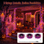 Brizled LED Halloween Lights Indoor Outdoor Orange & Purple String Light
