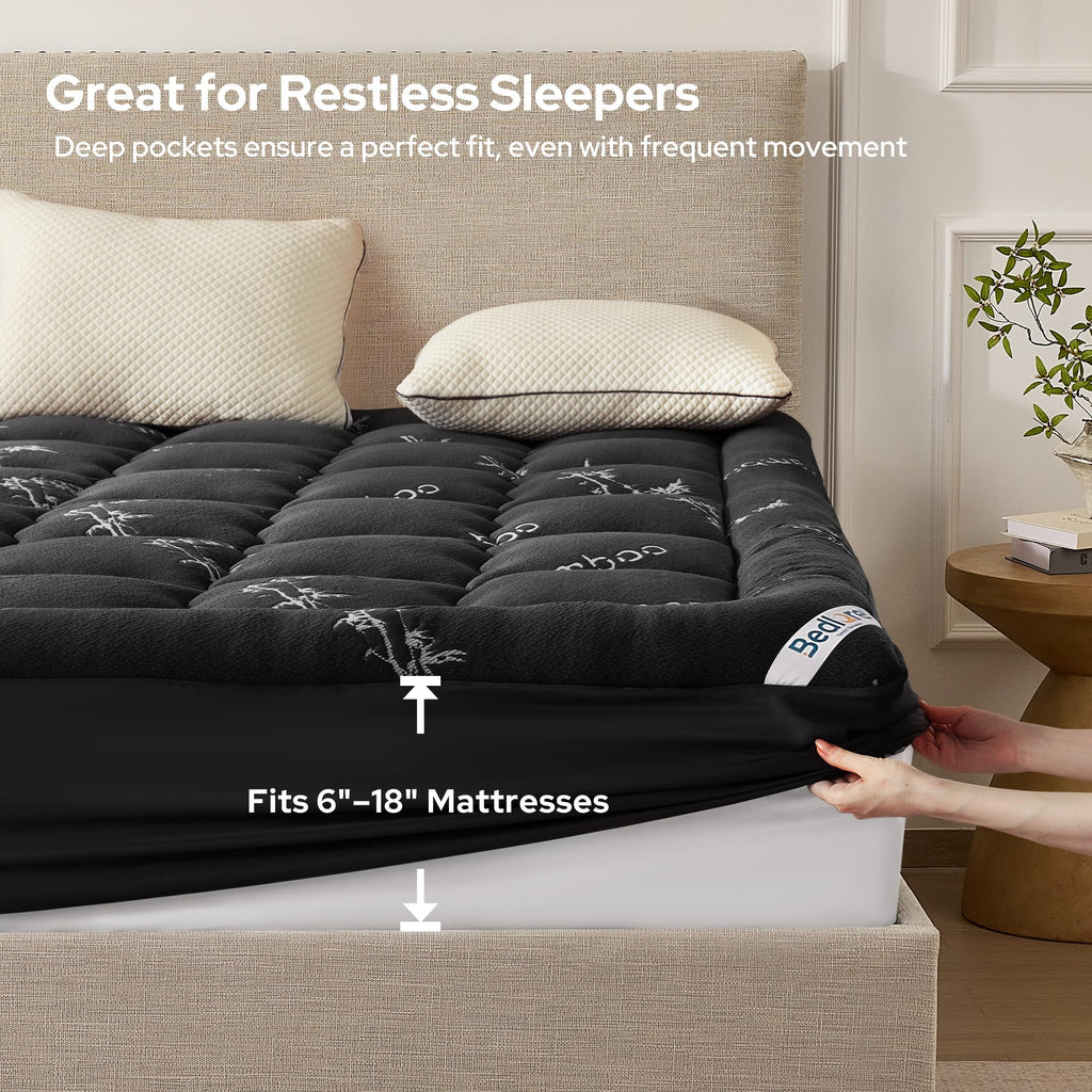 BEDLORE Twin Mattress Topper, Thick Soft Pillow Top Bed Topper