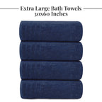 Tens Towels 4 Piece Extra Large Bath Towels 30 x 60 Inches, Dark Grey