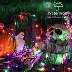 Brizled LED Halloween Lights Indoor Outdoor Orange & Purple String Light
