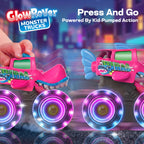 JOYIN 3 Pack Monster Truck Toy, Light Up Cars Press and Go Dinosaur Trucks