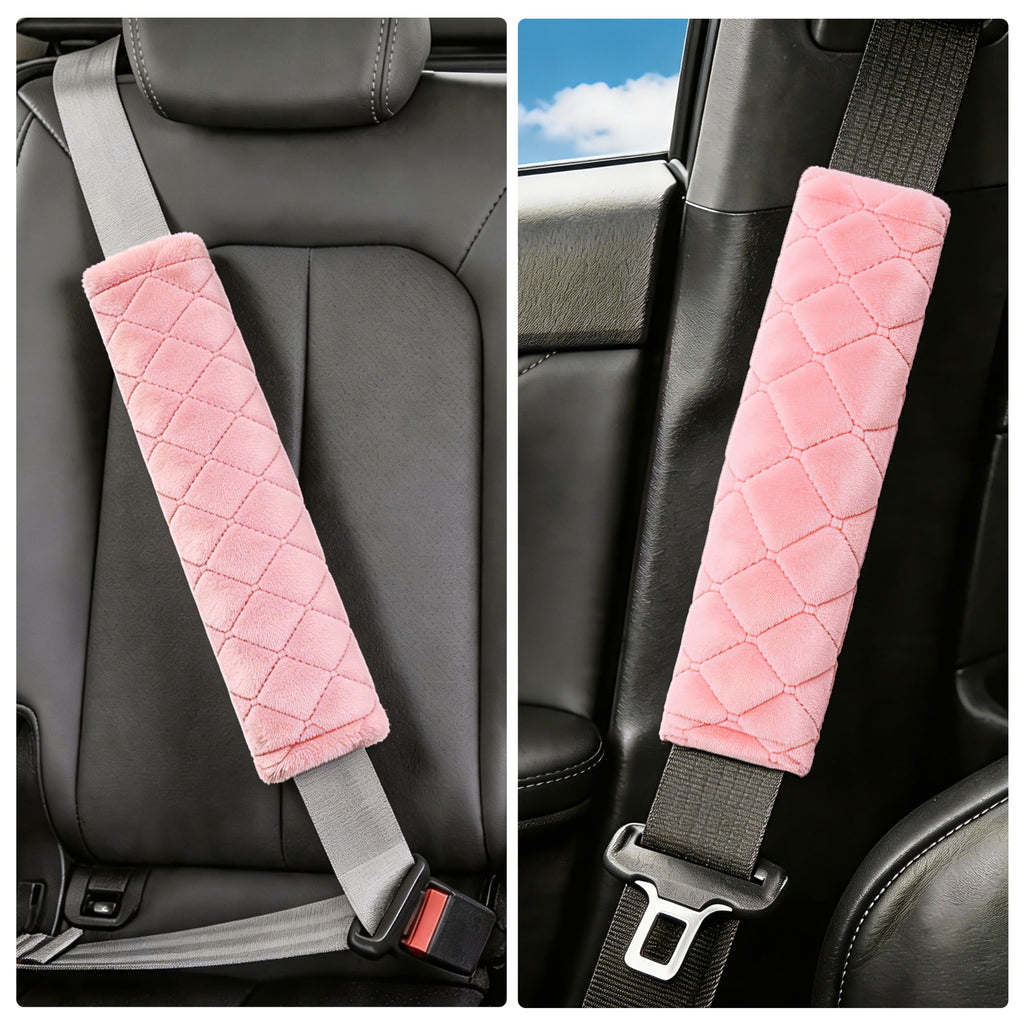 Amooca 2 Pack Seat Belt Covers Soft Shoulder Pad for Cars & Backpack
