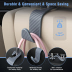 4-Pack Car Headrest Hooks Holds 55lbs Seat Storage Organizer for Bags