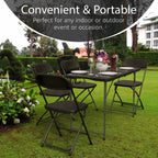 10 PACK of 8 Feet Foldable Table with Built in Handle & Steel Legs | 8 FT Heavy Duty Portable | Perfect for Party, Dining, Wedding, Events, Picnic Indoor, Outdoor, Camping, Temporary - 8 Foot