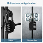 Puroma 2 Pack Combination Lock Locker 4 Digits Combo Padlock Gym Black