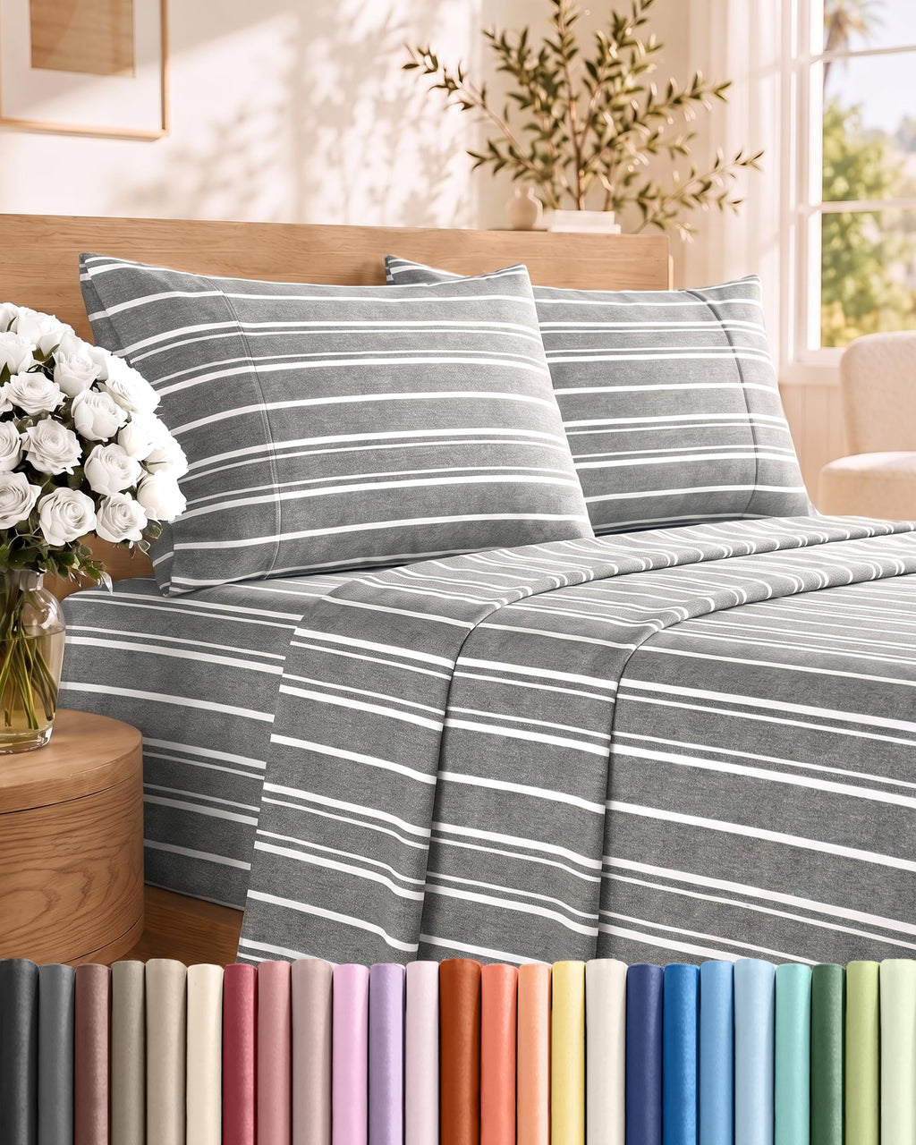 Twin Size 3 Piece Sheet Set - Comfy Breathable & Cooling Sheets - White