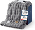 Bedsure Cloud Bubble Grey Heated Blanket Throw, Soft Cozy Electric Blanket