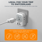 TESSAN European Travel Plug Adapter 2 Pack, Type C Plug