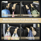 4-Pack Car Headrest Hooks Holds 55lbs Seat Storage Organizer for Bags