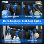4-Pack Car Headrest Hooks Holds 55lbs Seat Storage Organizer for Bags