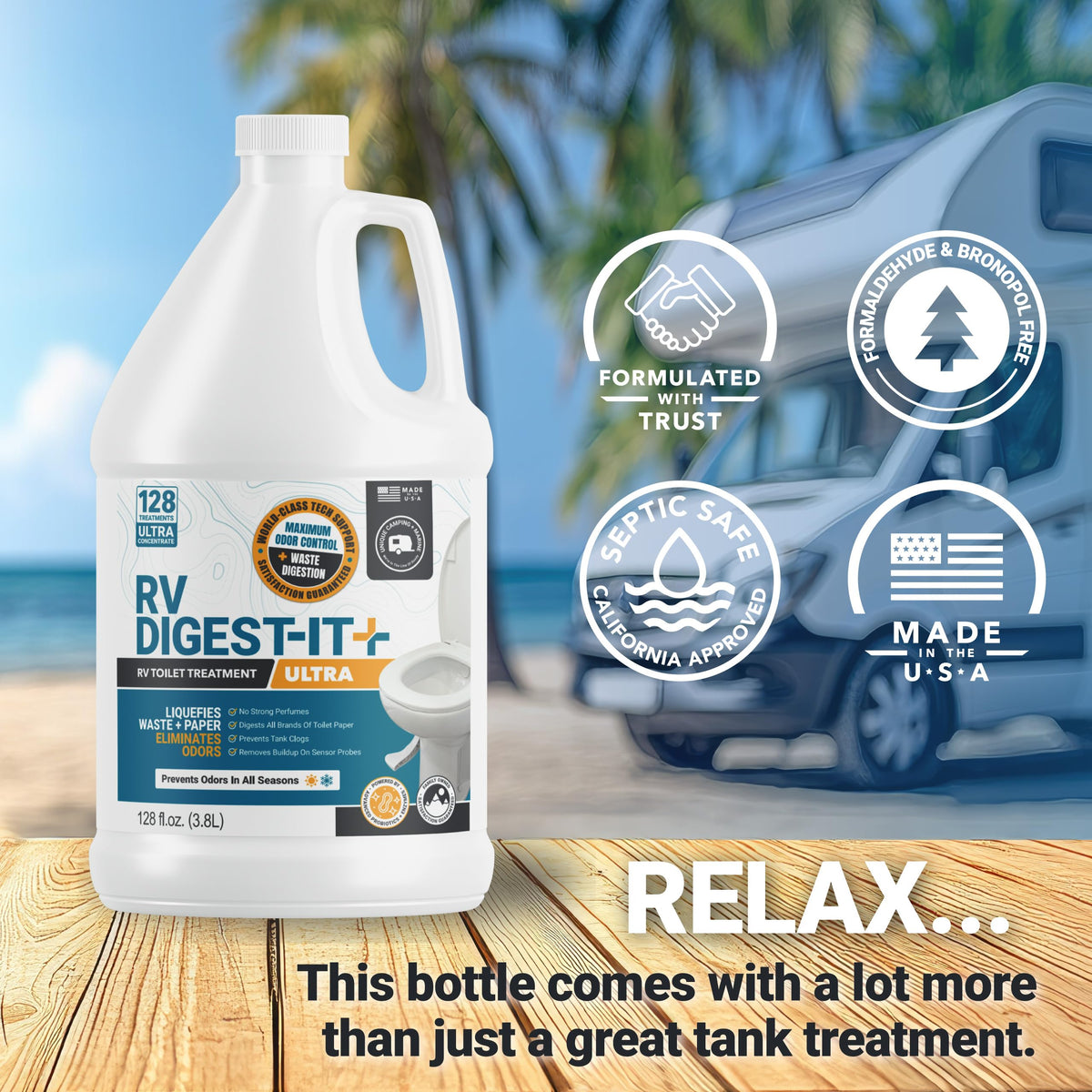 Unique RV Digest-It Liquid RV Holding Tank Treatment Gallon