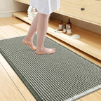 Smiry Waffle Bath Mat 24X16, Extra Soft Absorbent Bathroom Rugs, Black