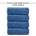 Tens Towels 4 Piece Extra Large Bath Towels 30 x 60 Inches, Dark Grey