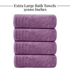Tens Towels 4 Piece Extra Large Bath Towels 30 x 60 Inches, Dark Grey