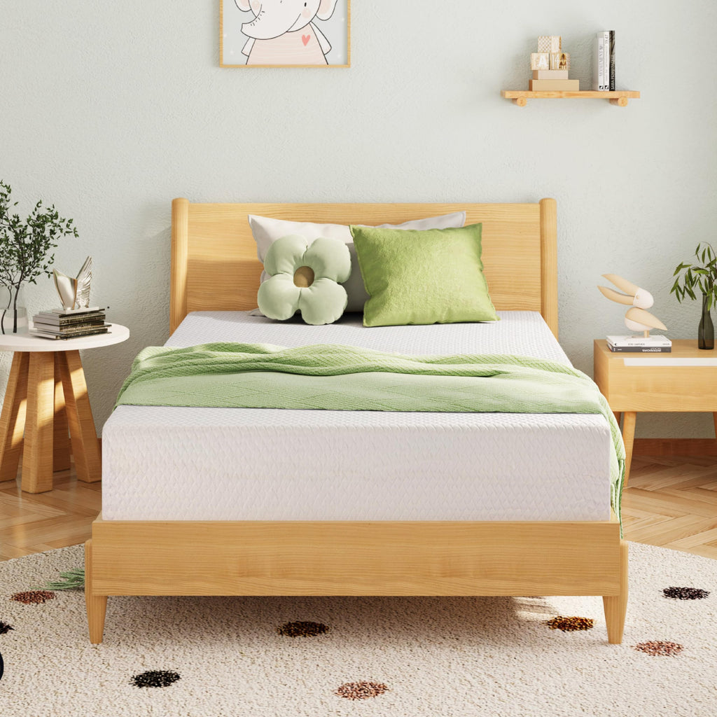EGOHOME Twin Mattress 14 Inch, Green Tea Memory Foam Mattress, Medium Plush