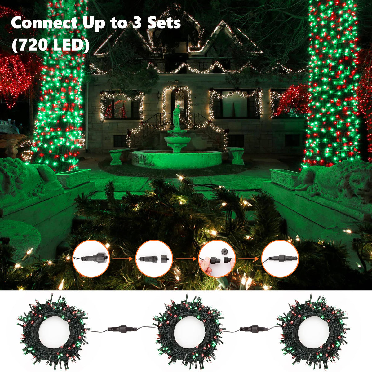 Brizled LED Halloween Lights Indoor Outdoor Orange & Purple String Light