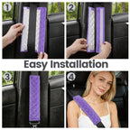 Amooca 2 Pack Seat Belt Covers Soft Shoulder Pad for Cars & Backpack
