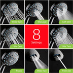 AquaCare 8-mode High Pressure Handheld Shower Head with 2-mode Power Wash
