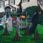 24 PCS Halloween Witch Hat with Nylon Ropes for Halloween Yard Decor
