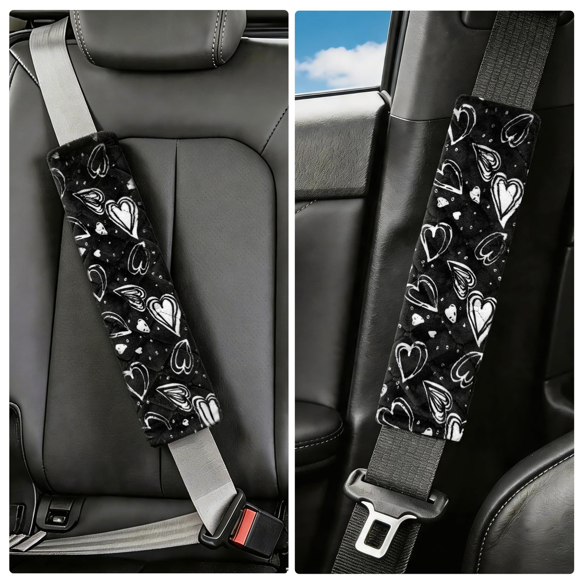 Amooca 2 Pack Seat Belt Covers Soft Shoulder Pad for Cars & Backpack