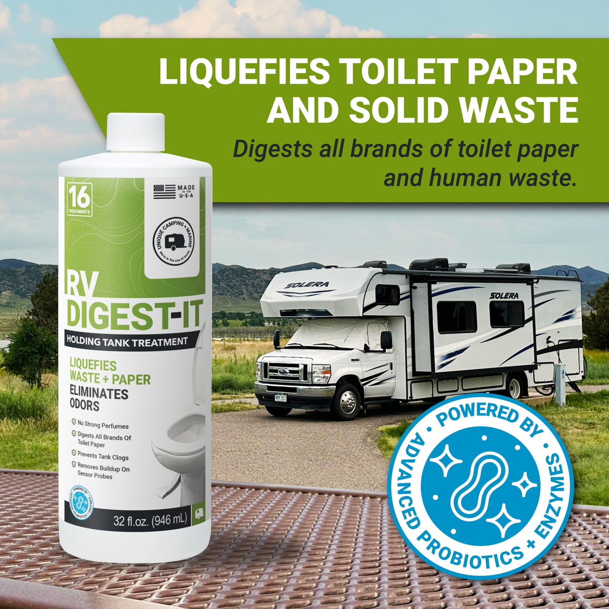 Unique RV Digest-It Liquid RV Holding Tank Treatment Gallon