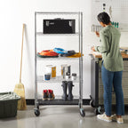 Amazon Basics 5-Shelf Tower Adjustable Storage Shelving Unit, Chrome, 16" x 16" x 54", 150 lbs Per Shelf