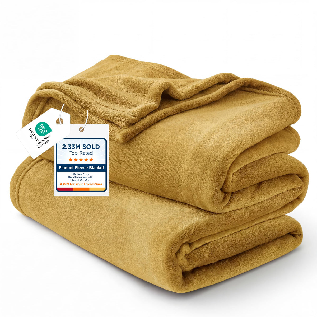 Bedsure GentleSoft Fleece Blanket Twin Size Camel - 300GSM Lightweight Plush Fuzzy Cozy Soft Warm Blanket for Bed, Sofa, Couch, Travel, Camping, 60x80 inches