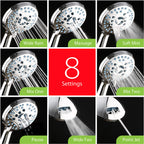 AquaCare 8-mode High Pressure Handheld Shower Head with 2-mode Power Wash