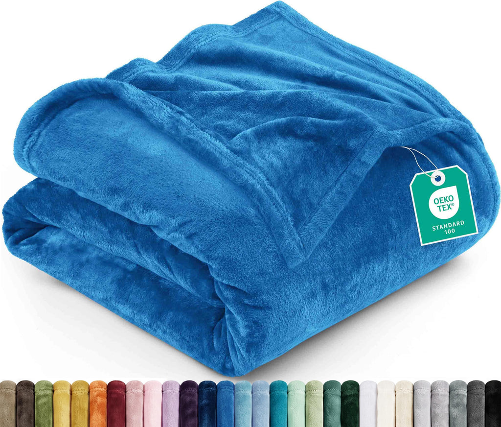 Utopia Bedding Ultra Soft Fleece Bed Blanket Queen Size Grey (90x90 Inches)