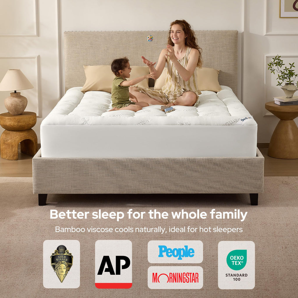 BEDLORE Twin Mattress Topper, Thick Soft Pillow Top Bed Topper