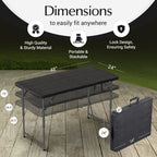 10 PACK of 8 Feet Foldable Table with Built in Handle & Steel Legs | 8 FT Heavy Duty Portable | Perfect for Party, Dining, Wedding, Events, Picnic Indoor, Outdoor, Camping, Temporary - 8 Foot