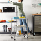 Amazon Basics 5-Shelf Tower Adjustable Storage Shelving Unit, Chrome, 16" x 16" x 54", 150 lbs Per Shelf