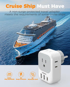 TESSAN European Travel Plug Adapter 2 Pack, Type C Plug