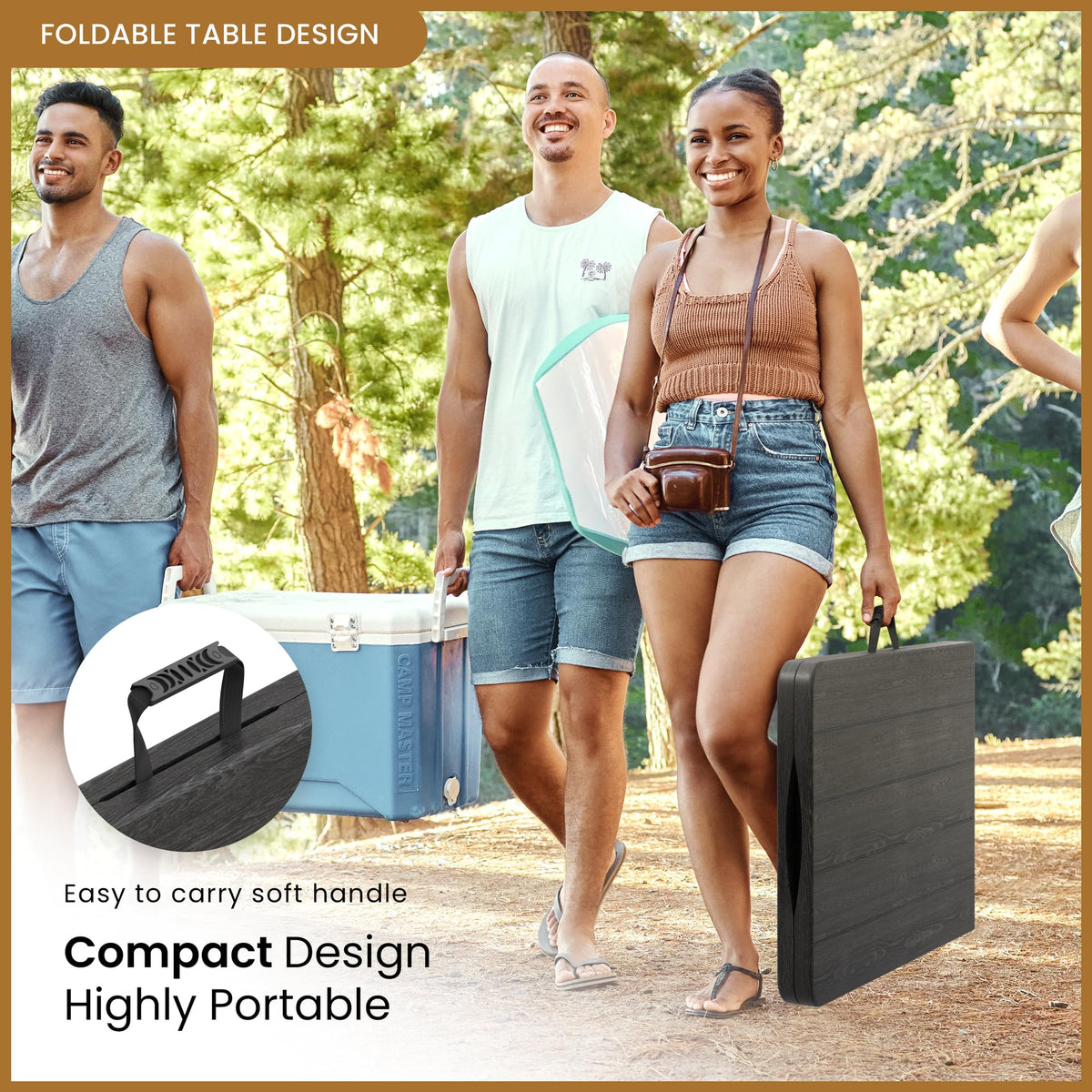 10 PACK of 8 Feet Foldable Table with Built in Handle & Steel Legs | 8 FT Heavy Duty Portable | Perfect for Party, Dining, Wedding, Events, Picnic Indoor, Outdoor, Camping, Temporary - 8 Foot